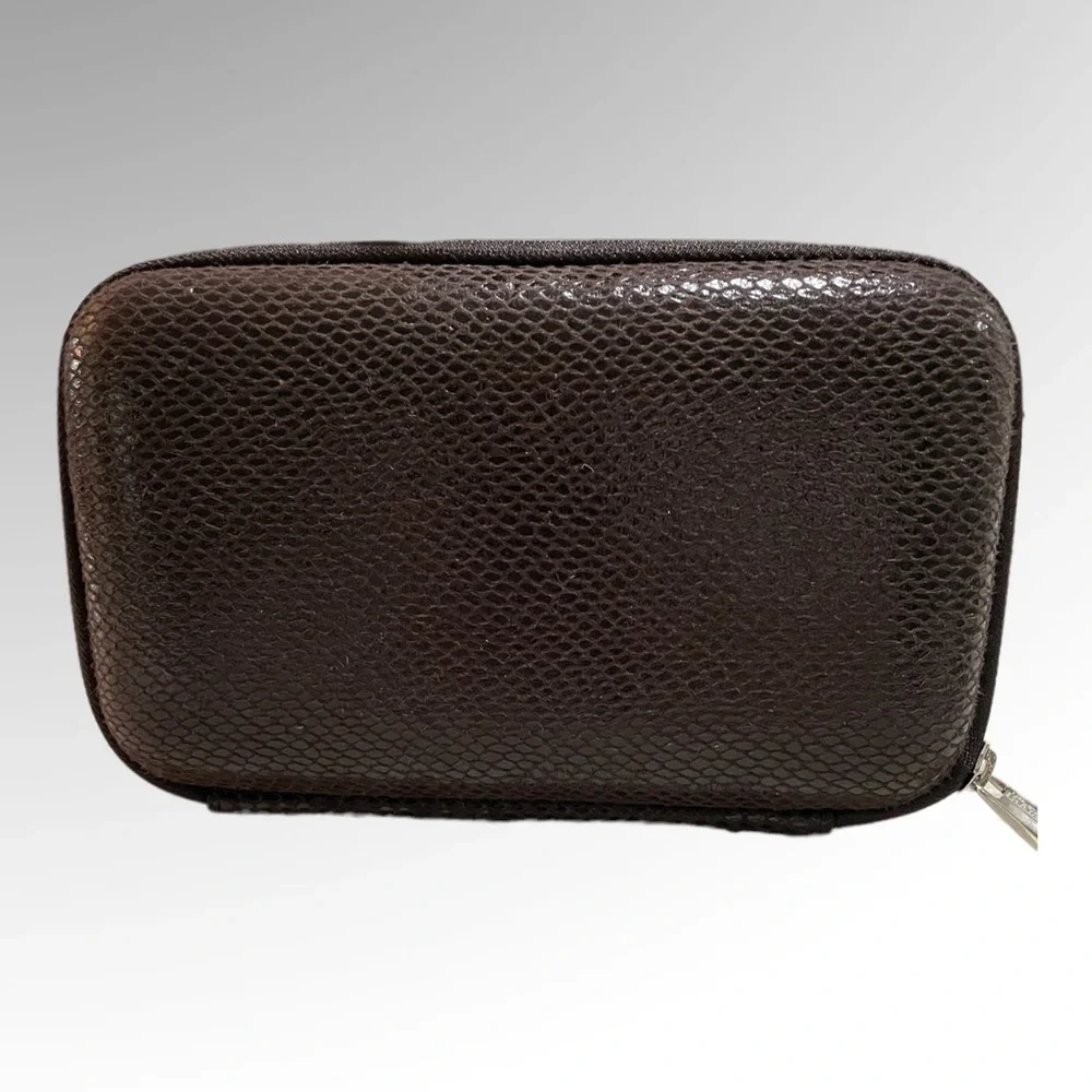 New! Laura Mercier Hard Shell Travel Brush Case FAUX SNAKE SKIN